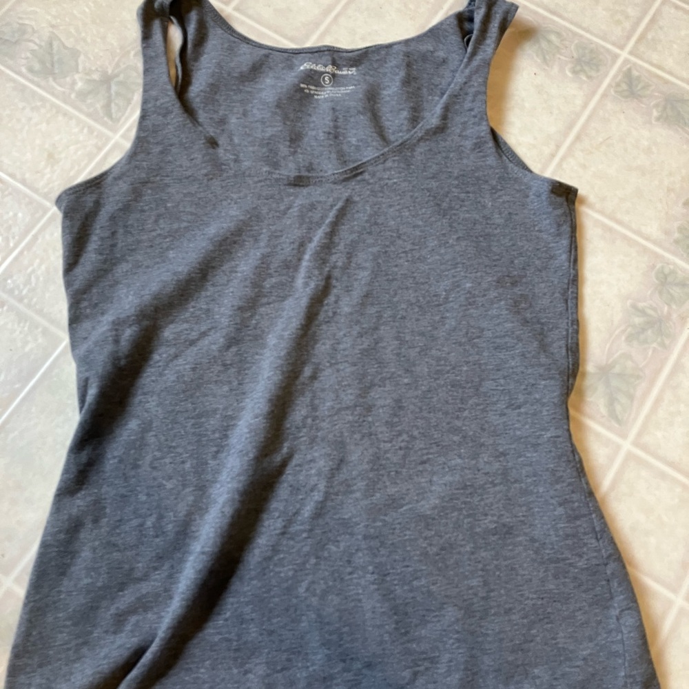 Eddie Bauer Solid‎ Gray Pima cotton Tank